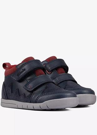 Дитячі шкіряні черевики (хайтопи/кросівки) моделі clarks rex park t, устілка 13,5см