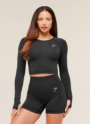 Жіночий укорочений топ з рукавами gymshark