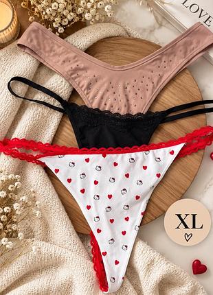 Трусики стрінги жіночі primark, набір 3 шт, розмір xl