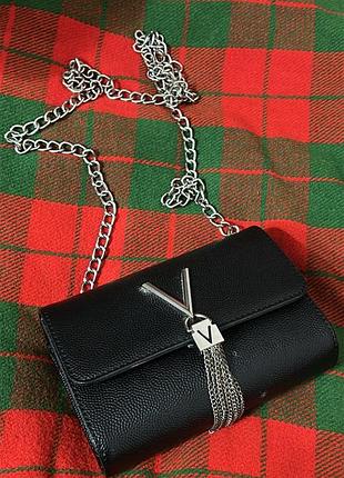Сумка жіноча valentino bags чорна маленька текстильна