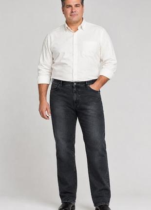 Новые мужские джинсы wrangler (w48 l34), батал / большой размер, графитово-черные