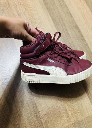 Кросівки для підлітків puma хайтопи бордові 32 розмір