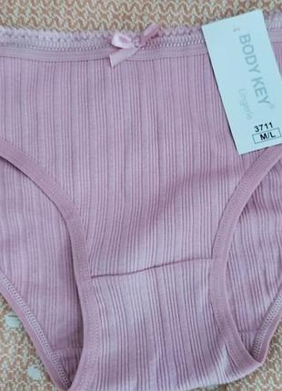 Трусики жіночі body key рожеві в рубчик розмір m/l