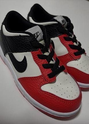 Кросівки унісекс nike dunk low emb nba 75th anniversary chicago, червоний, білий, чорний