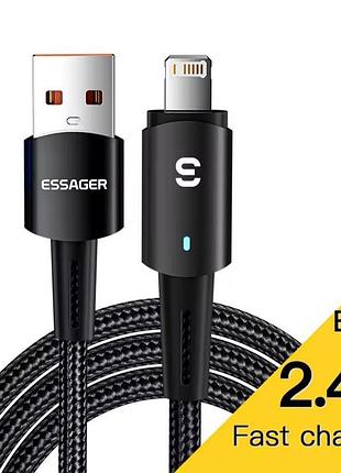 Кабель essager star lightning usb с black для iphone .