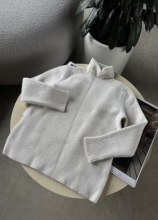 Шерстяний светр молочний вовняний светр navy grey