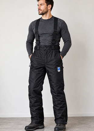 Мужские зимние лыжные брюки-полукомбинезон crane active wear с технологией techtex extreme!
