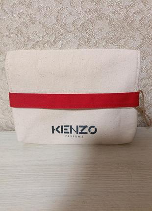 Kenzo стильная брендовая натуральная косметичка косметика клатч бренд kenzo parfums оригинал
