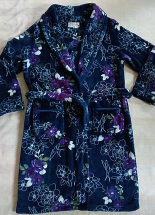 уютный мягкий халат tu sleepwear, размер m / плюшевый халатик в цветы