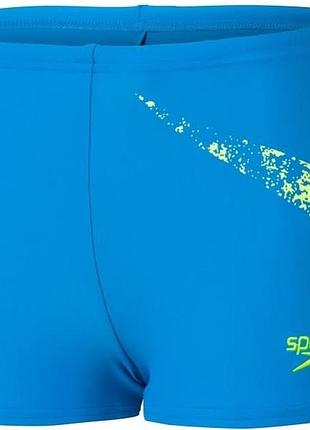 Плавки та купальні костюми для хлопчиків speedo boomstar aquashort, синій, неоново-жовтий, 9-10 років, ріст 140 см