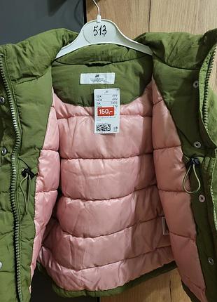 Куртка для дівчинки h&m хакі, розмір 98 2