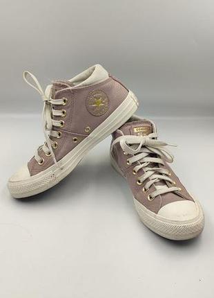 Оригинальные высокие кеды converse chuck taylor all star madison с золотой фурнитурой размер 37