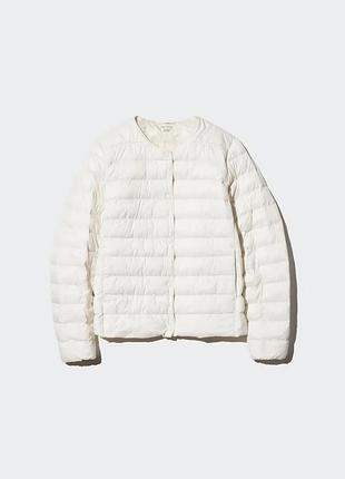 Куртка жіноча uniqlo compact liner біла (компактний лайнер-трансформер)