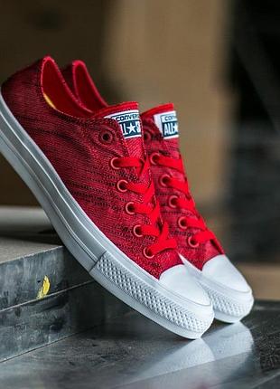 Converse chuck taylor all star ii ox чоловічі кеди червоні red black white оригінал eu 44