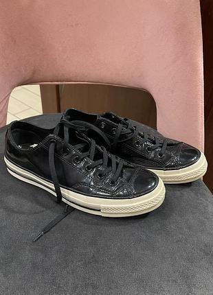 Кеди жіночі converse chuck taylor low-top patent leather чорні, 40 розмір, 25.5 см