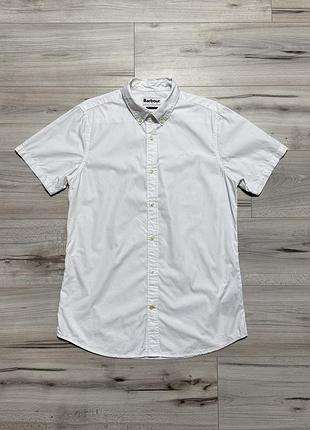 Премиальная белая рубашка с коротким рукавом барбур barbour oxford short sleeve, m, оригинал