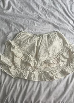 Нова біла міні спідниця h&m, розмір xs, 100% cotton
