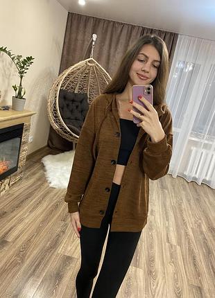 Кофта коричнева тепла кардиган новий