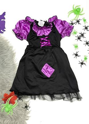 Карнавальное платье, платье ведьмочка, колдунья, волшебница на halloween 3-4 года, 104 см