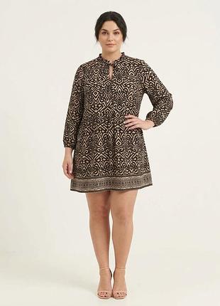 Егка сукня f&f (made in turkey, розмір xl / uk 16) з етно-геометричним принтом та поясом