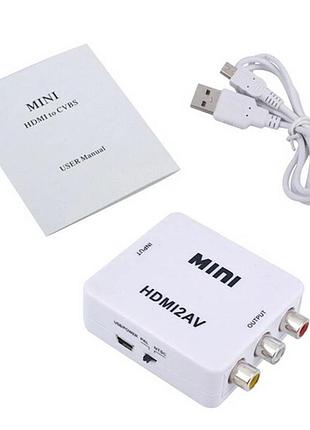 Конвертер hdmi to av (rca) donli av 001 видео и звук (4273)