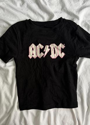 Новая baby tee футболка ac/dc (смерч), размер xs, 95% cotton