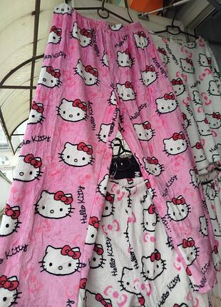 Штани жіночі hello kitty теплі рожеві