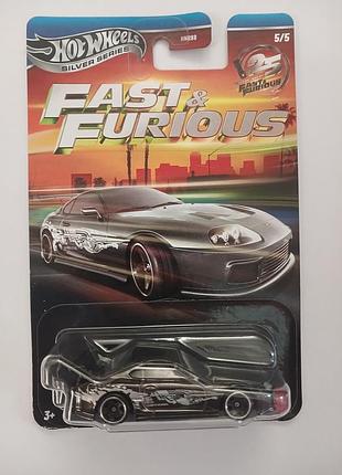 Колекційна моделька hot wheels fast & furious toyota supra срібляста
