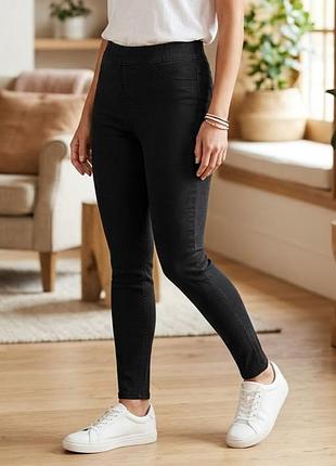 Женские джеггинсы marks &amp; spencer high rise р. u9 14 regular черные высокая посадка flexifitTM