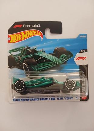 Колекційна моделька для хлопчика hot wheels aston martin aramco formula one team зелений