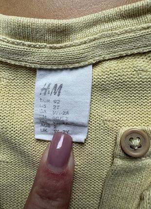 Кофта для дівчинки h&m жовта 92 розмір 2