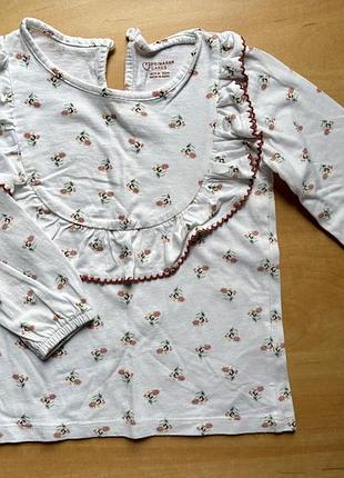 Блузка для дівчинки primark біла з квітковим принтом 92 розмір