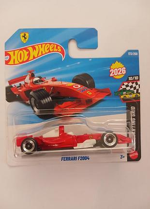 Колекційна моделька hot wheels ferrari f2004 червона