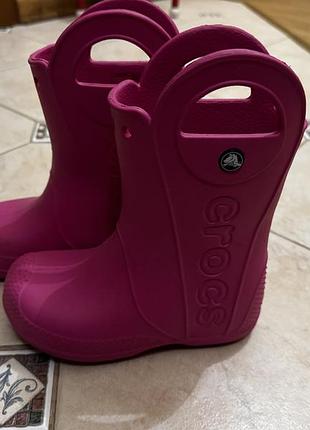 Гумові чоботи для дітей crocs c13 рожеві