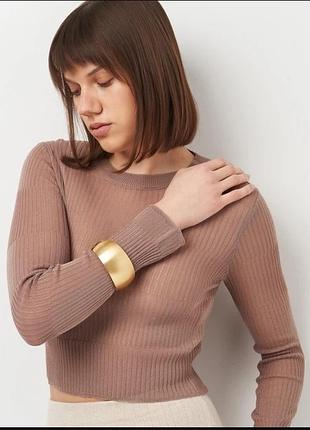 Коричневый топ лонгслив zara паутинка