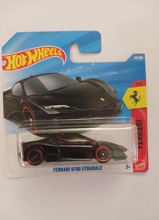 Колекційна моделька hot wheels ferrari sf90 stradale чорна