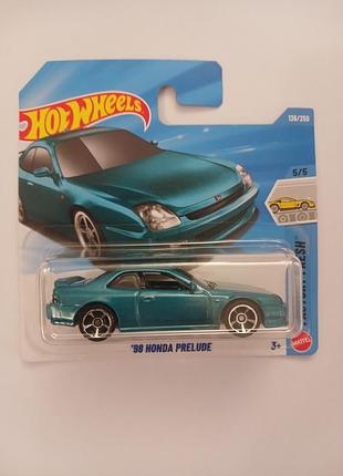 Колекційна машинка для хлопчика hot wheels '98 honda prelude бірюзова
