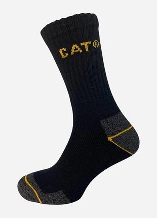 Шкарпетка cat шкапретки спортивні трекерні чорні високі робочі та повсякденні шкарпетки бренду caterpillar (cat)