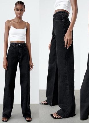Джинси wide-leg zara
