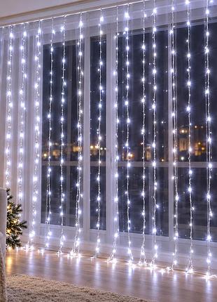 Гірлянда водоспад curtain-lights itrains 3×1,5 м холодний білий