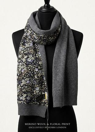 Стильний двосторонній шарф hobbs london n.w.3 (100% вовна) 190х25