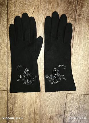 New vintage by oasis жіночі рукавички печатки натуральна шкіра з вишивкою розмір s-m