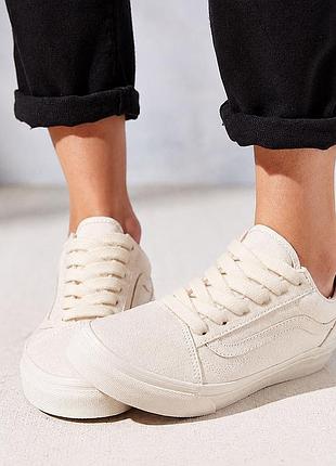 Vans old skool wide laces  женские низкие кроссовки-кеды кожаные