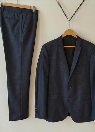 Мужской костюм strellson slim fit (100% шерсть, lanificio t.g. di fabio) — 52 (l)