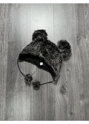Mickey mouse vintage mohair fur fuzzy hat+ шапка