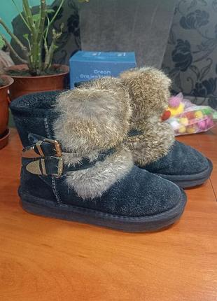 Замшевые угги с мехом