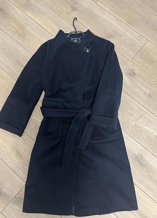 Пальто жіноче темно-синє, розмір м, 70% virgin wool