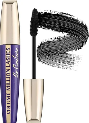 Туш для вій l'oreal paris volume million lashes so couture ультра чорна для об'єму та поділу