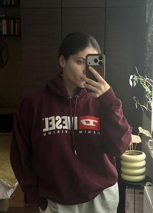 Худі жіноче diesel бордове 2