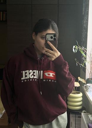 Худі жіноче diesel бордове 3
